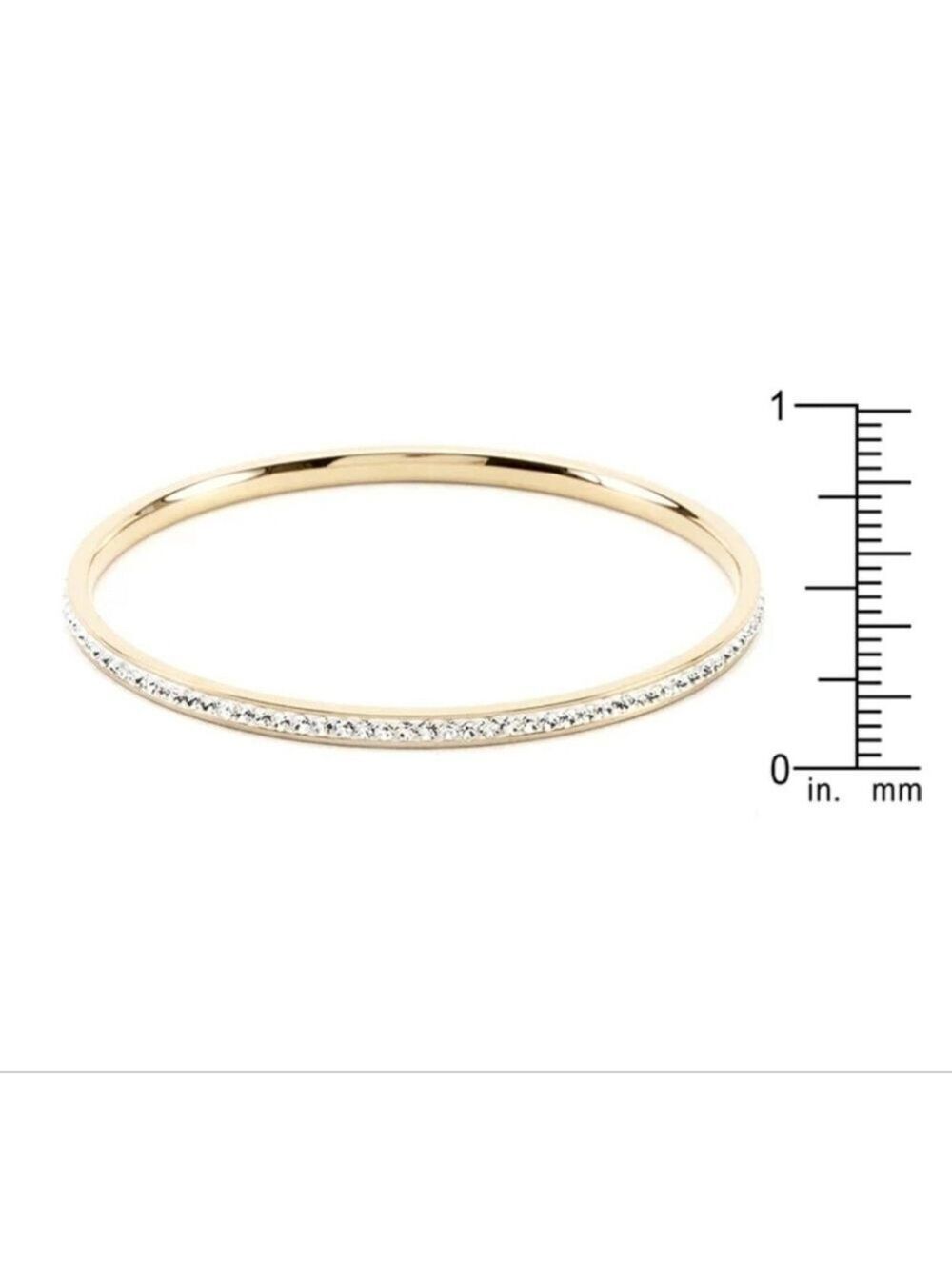 18k Gold Plated Chanel Set Crytsal Bangle Bracelet